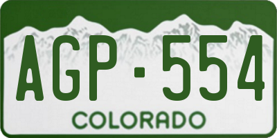CO license plate AGP554