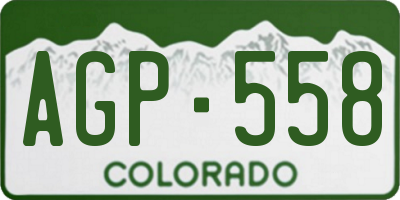 CO license plate AGP558