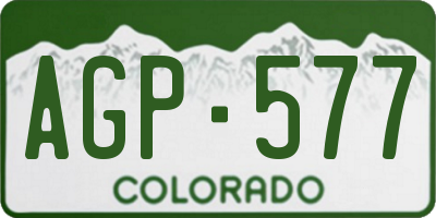 CO license plate AGP577