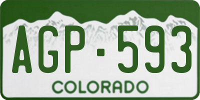 CO license plate AGP593