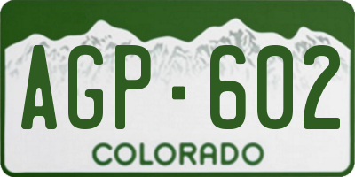 CO license plate AGP602