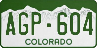 CO license plate AGP604