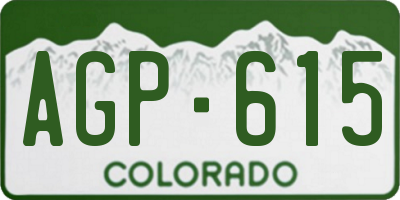 CO license plate AGP615
