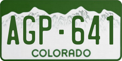 CO license plate AGP641