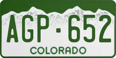 CO license plate AGP652
