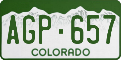 CO license plate AGP657
