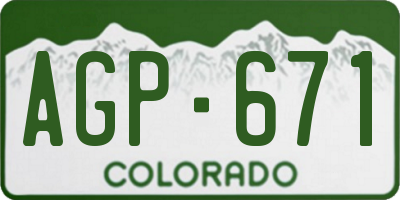 CO license plate AGP671
