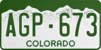 CO license plate AGP673