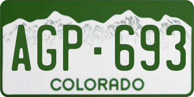 CO license plate AGP693