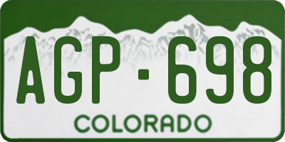 CO license plate AGP698