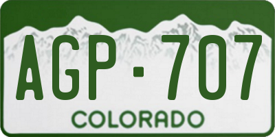 CO license plate AGP707