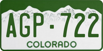 CO license plate AGP722