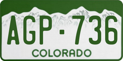 CO license plate AGP736