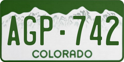 CO license plate AGP742