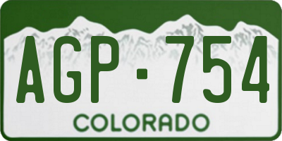 CO license plate AGP754