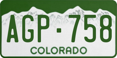 CO license plate AGP758