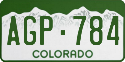CO license plate AGP784