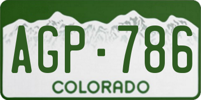 CO license plate AGP786