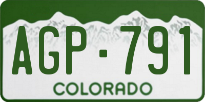 CO license plate AGP791