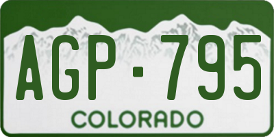 CO license plate AGP795