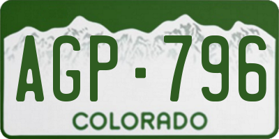 CO license plate AGP796