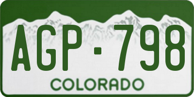 CO license plate AGP798