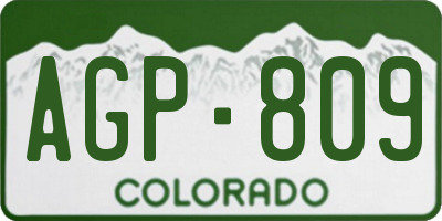 CO license plate AGP809