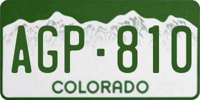 CO license plate AGP810