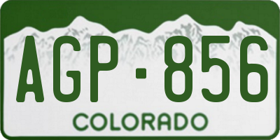 CO license plate AGP856