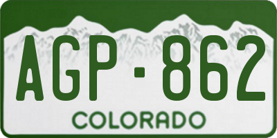 CO license plate AGP862
