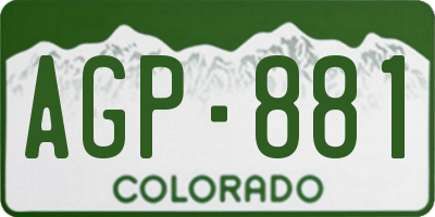 CO license plate AGP881