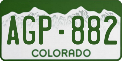 CO license plate AGP882
