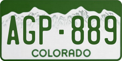 CO license plate AGP889