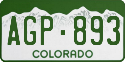 CO license plate AGP893
