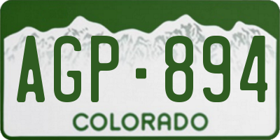 CO license plate AGP894