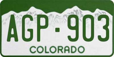 CO license plate AGP903