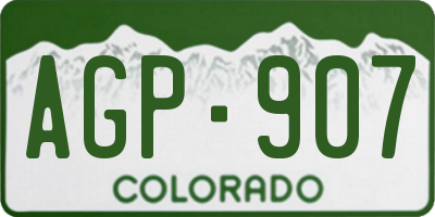 CO license plate AGP907