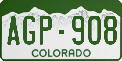 CO license plate AGP908