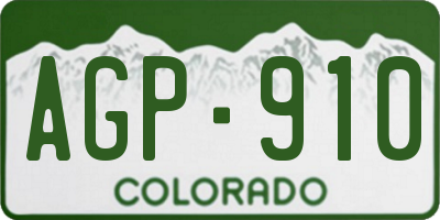 CO license plate AGP910
