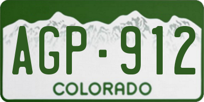 CO license plate AGP912