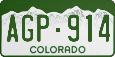 CO license plate AGP914