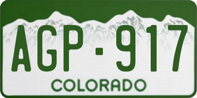 CO license plate AGP917