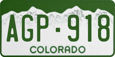 CO license plate AGP918