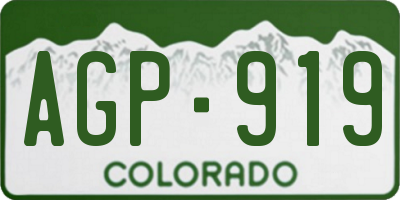 CO license plate AGP919