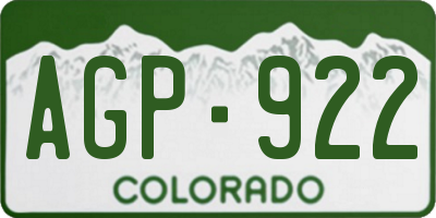 CO license plate AGP922