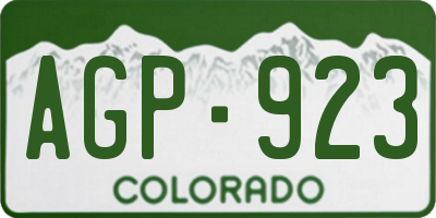 CO license plate AGP923