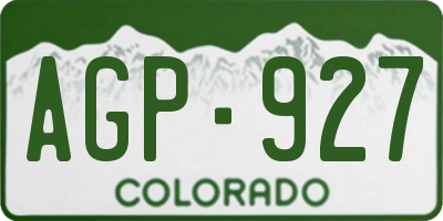 CO license plate AGP927