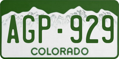CO license plate AGP929