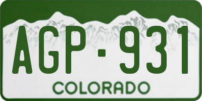 CO license plate AGP931