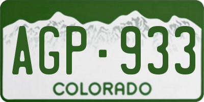 CO license plate AGP933